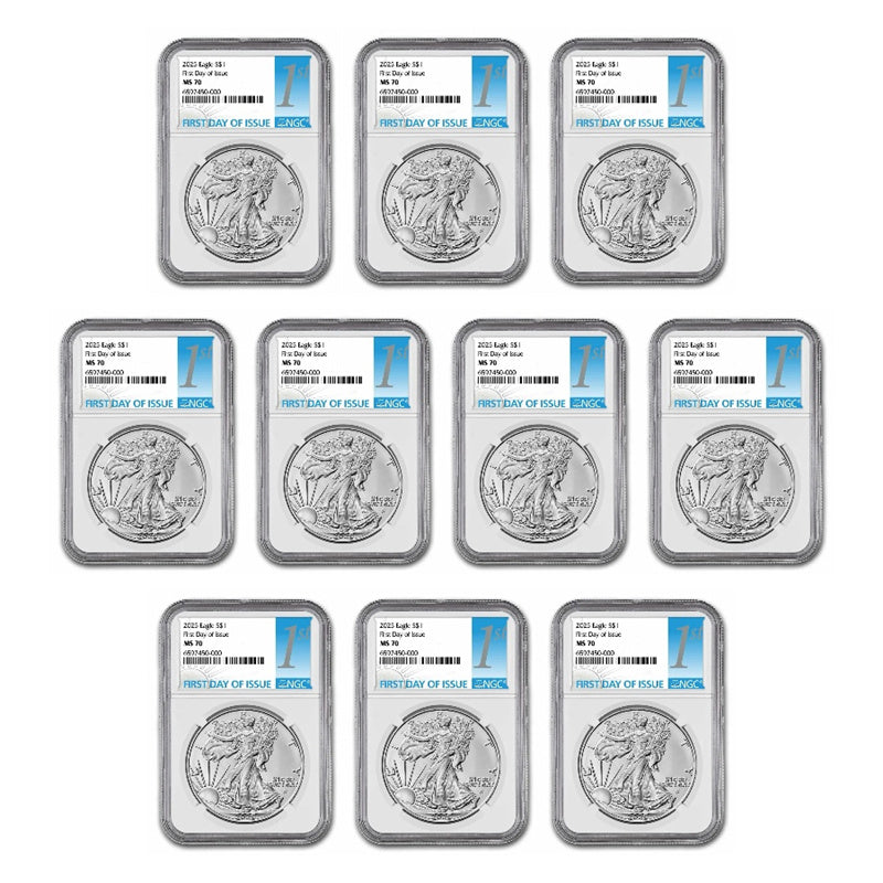 2025 (W) American Silver Eagle 1 oz Silver Coin MS-70 (First Day of Issue) $1 NGC MS70