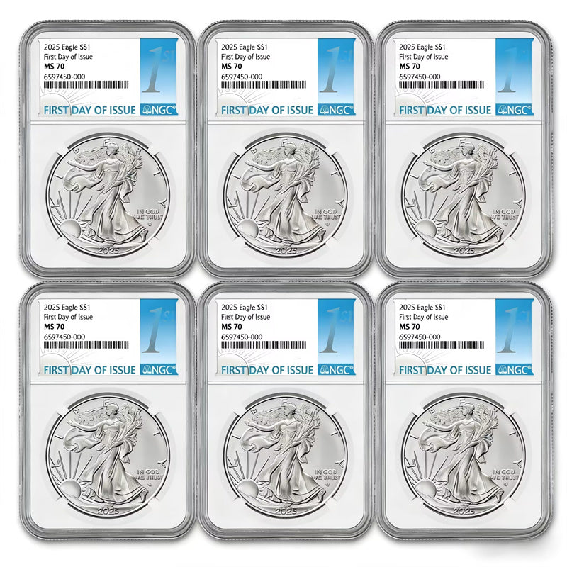 2025 (W) American Silver Eagle 1 oz Silver Coin MS-70 (First Day of Issue) $1 NGC MS70